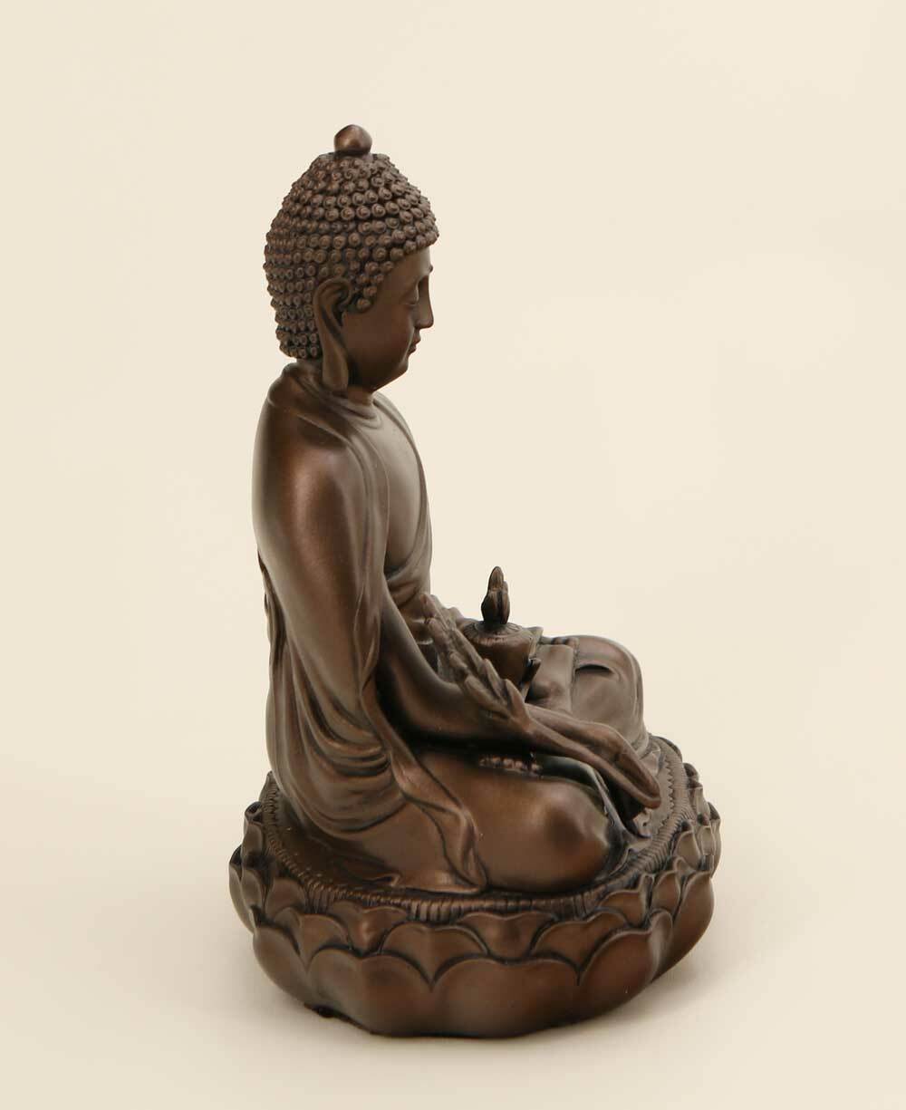 Bronze Tone Medicine Buddha Healing Statue, 6.5 Inches、mySite、topwebapps