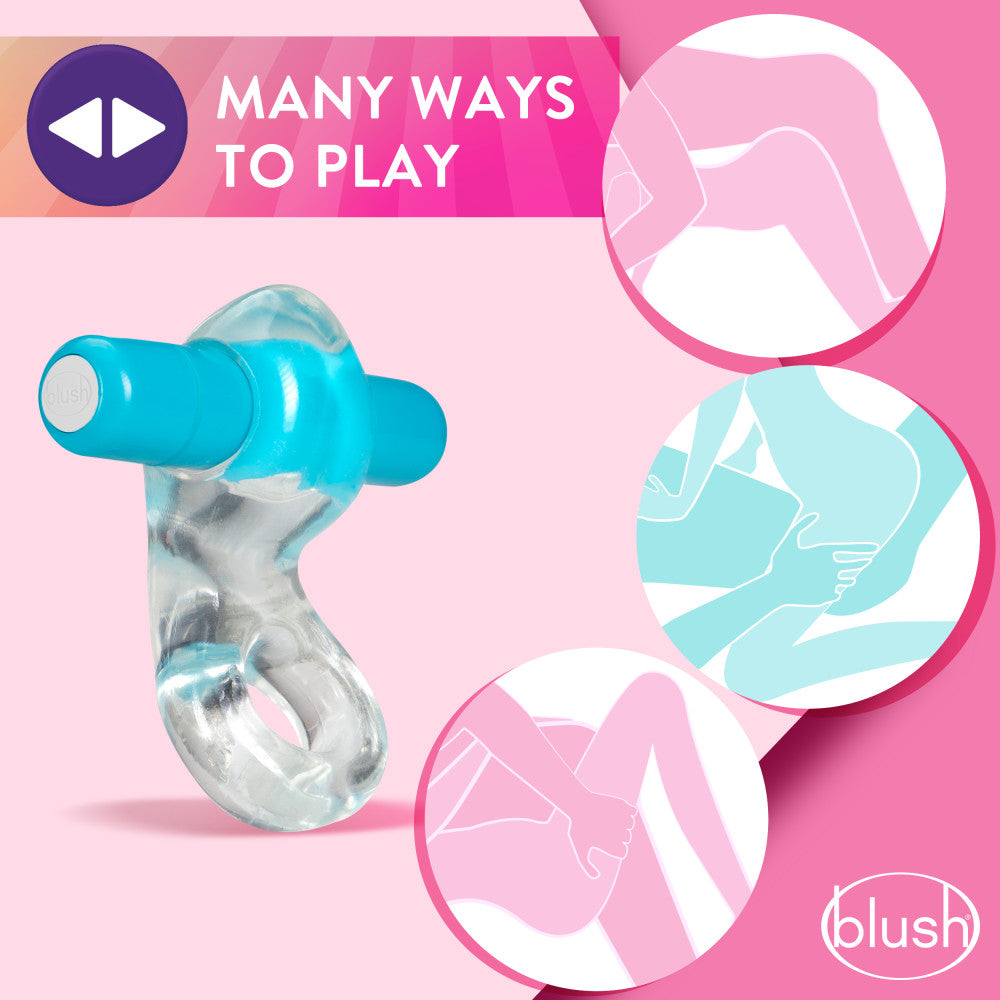 Play With Me By Blush® | Delight: Blue Vibrating Penis Ring、mySite、bottomscart
