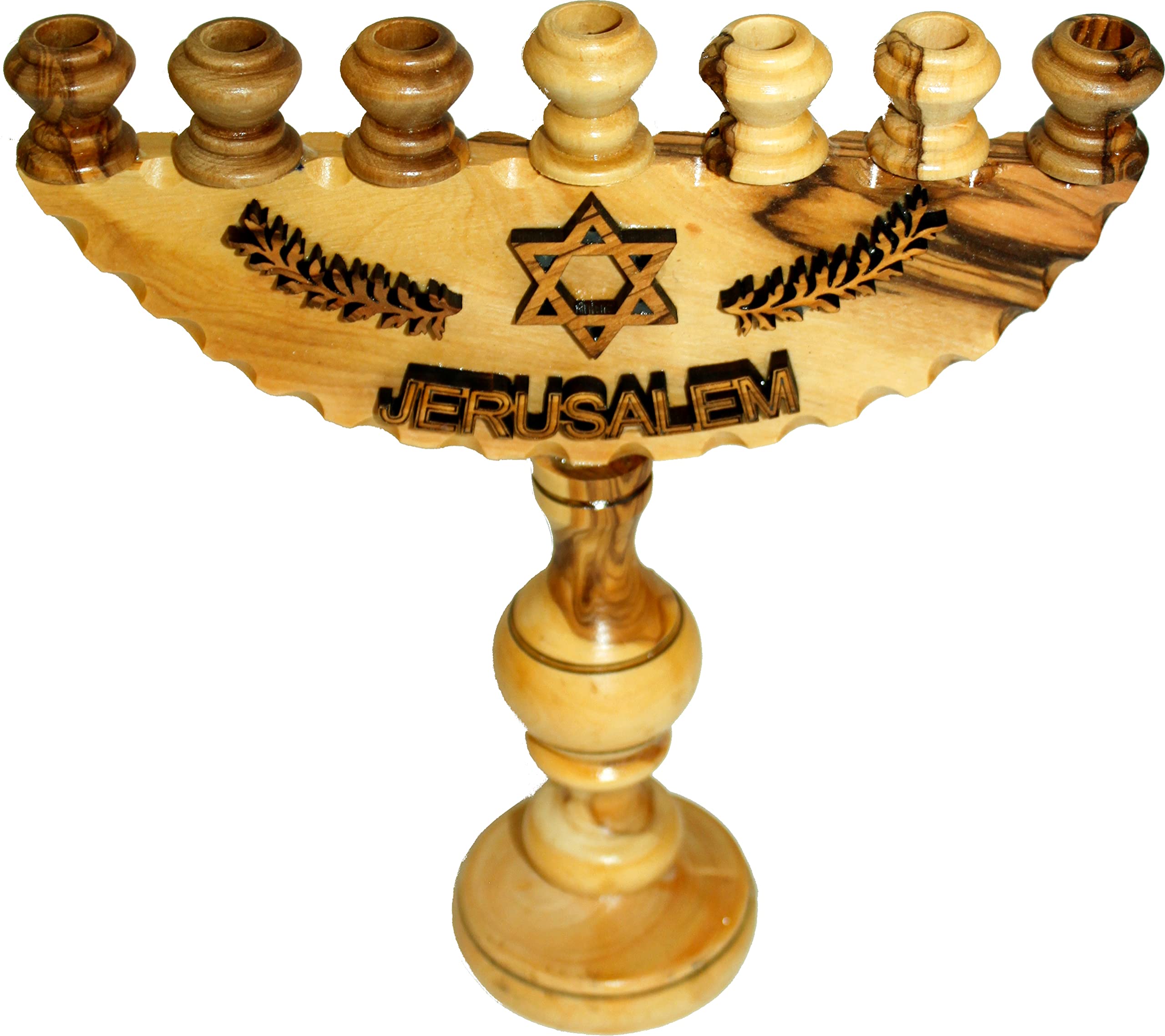  Holy Land Market Olive Wood 7 Branch Menorah (20 cm - 8 Inches)、mySite、elrpsem3k