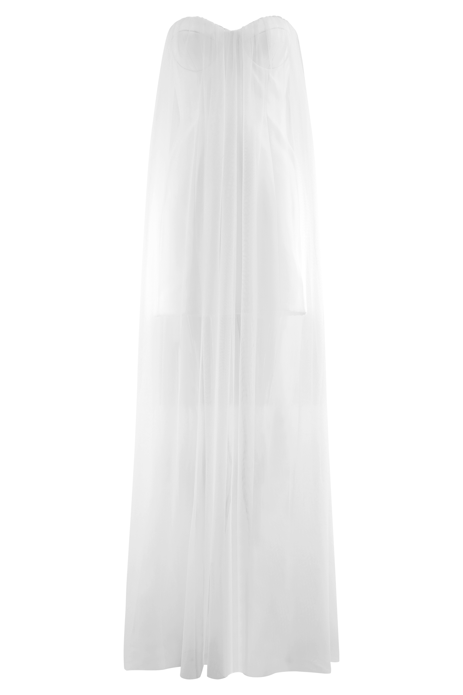 Bettany Chiffon Strapless Maxi Dress - White、mySite、solidvoid
