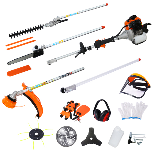 4 in 1 Multi-Functional Trimming Tool, 33CC 2-Cycle Garden Tool System with Gas Pole Saw, Hedge Trimmer, Grass Trimmer, and Brush Cutter EPA Compliant、、eastwooduniform