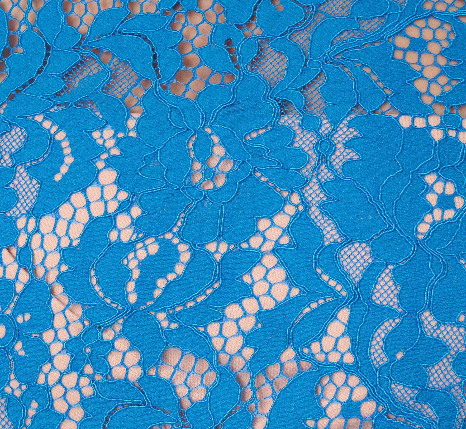 Short Sleeve Belted Lace Midi Dress In Blue Wave、mySite、solidvoid