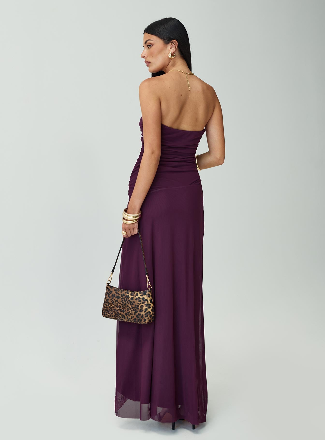 Barbarella Strapless Maxi Dress Purple、mySite、solidvoid