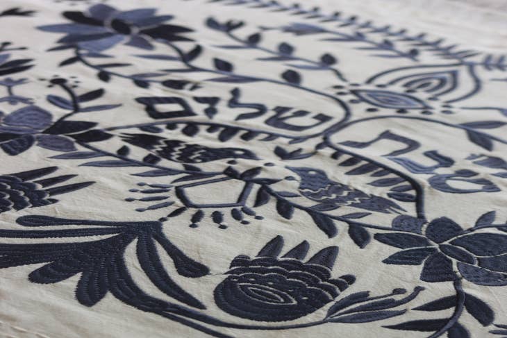 Handmade Linen Challah Cover - Gray、mySite、topwebapps