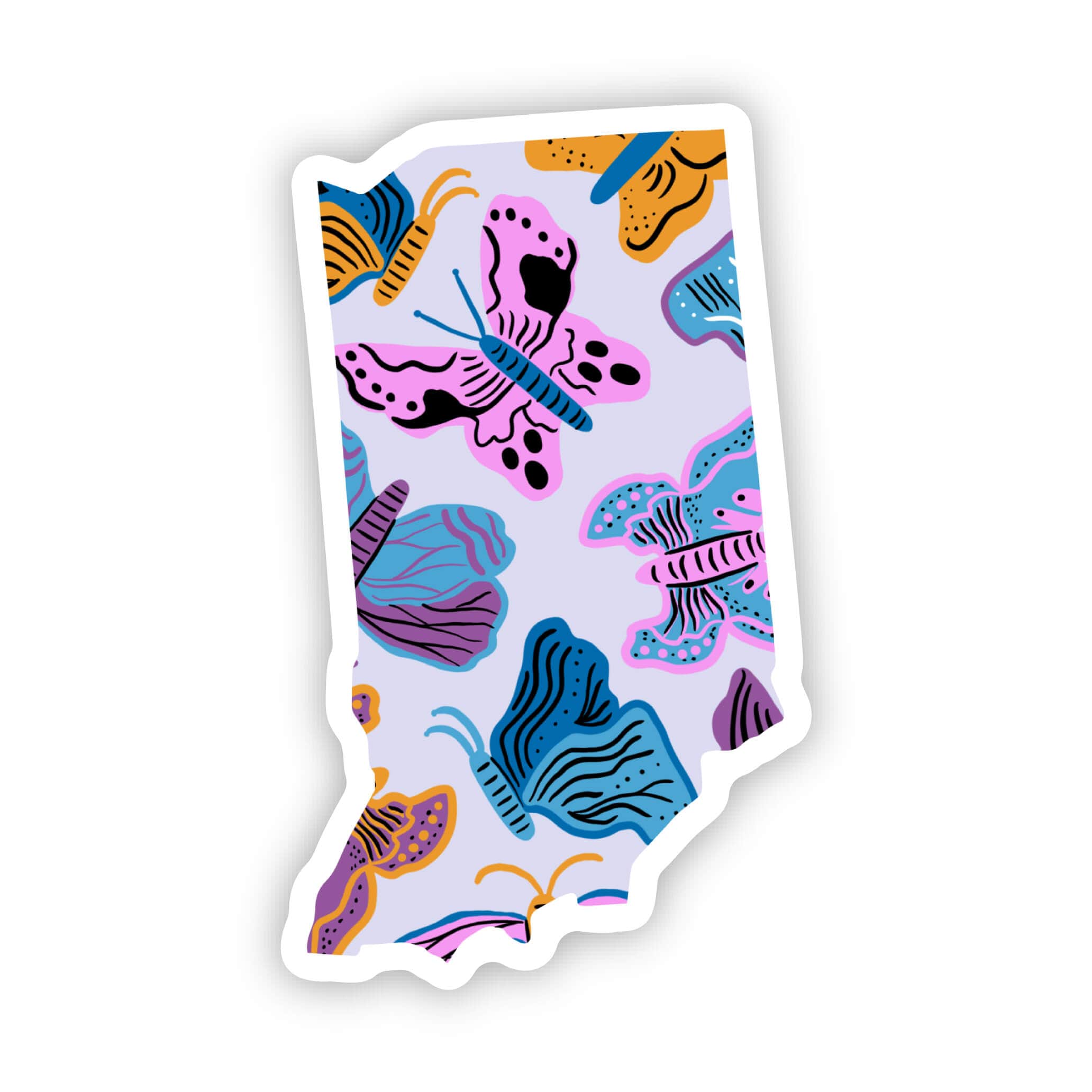  Indiana Sticker - Moth & Butterfly、mySite、ghnorth