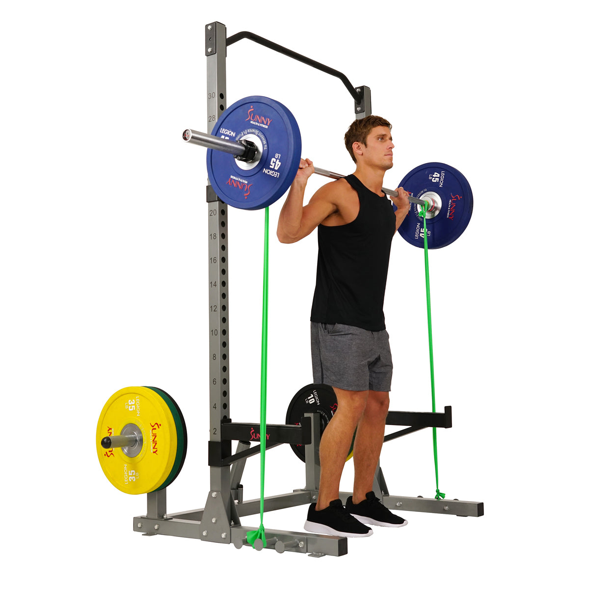  Power Squat Rack w/ Attachments & High Weight Capacity, Olympic Weight Plate Storage, & Swivel Landmine、mySite、ghnorth