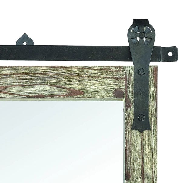 Los Olivos Rectangular Rustic Wood Wall Mirror、mySite、g9winljtr