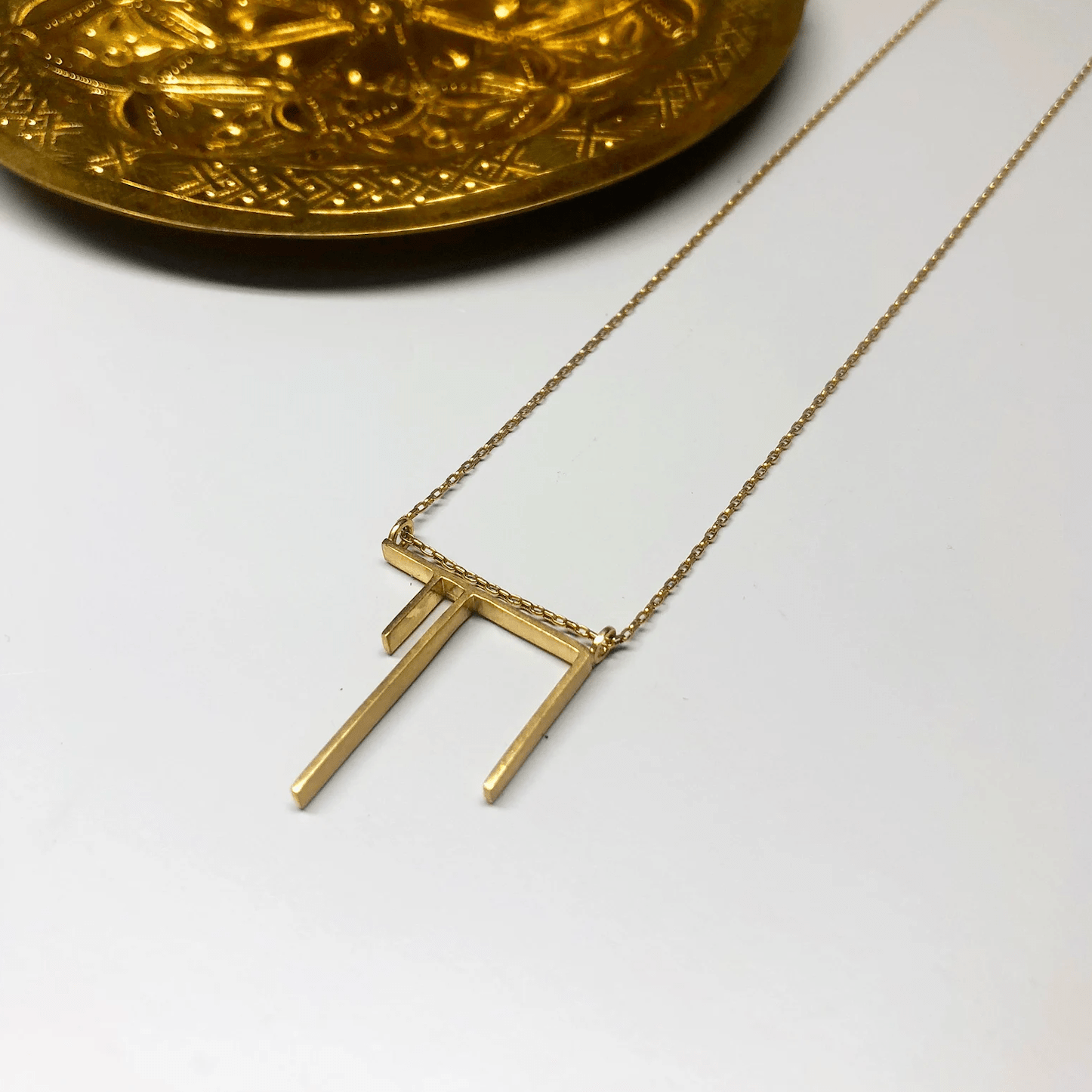 Geometric Chai Necklace - Sterling Silver or Gold-Plated、mySite、topwebapps