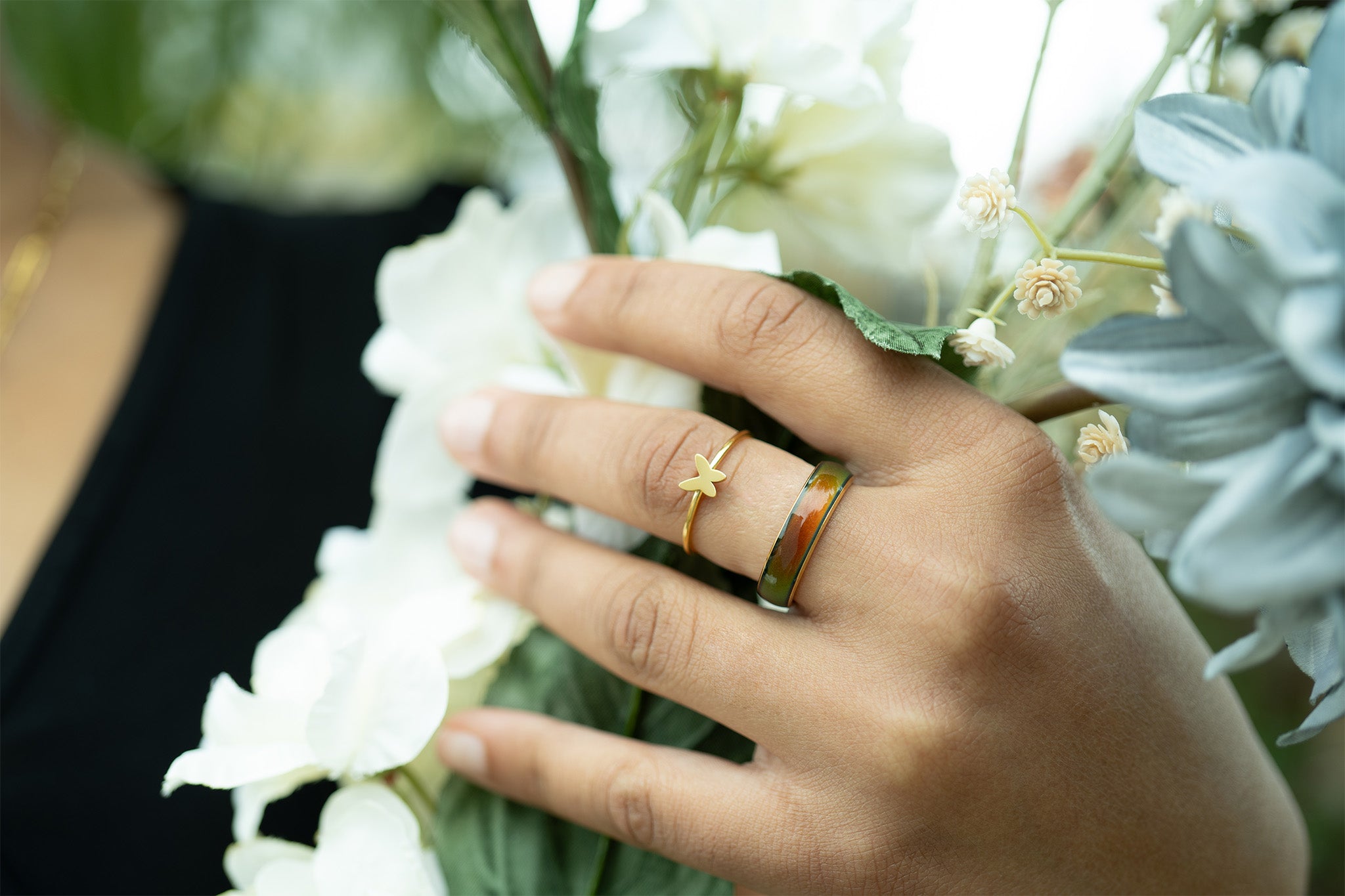 18K Gold PVD Stainless Steel Mood Band Ring / CFR7042、mySite、dreamappss