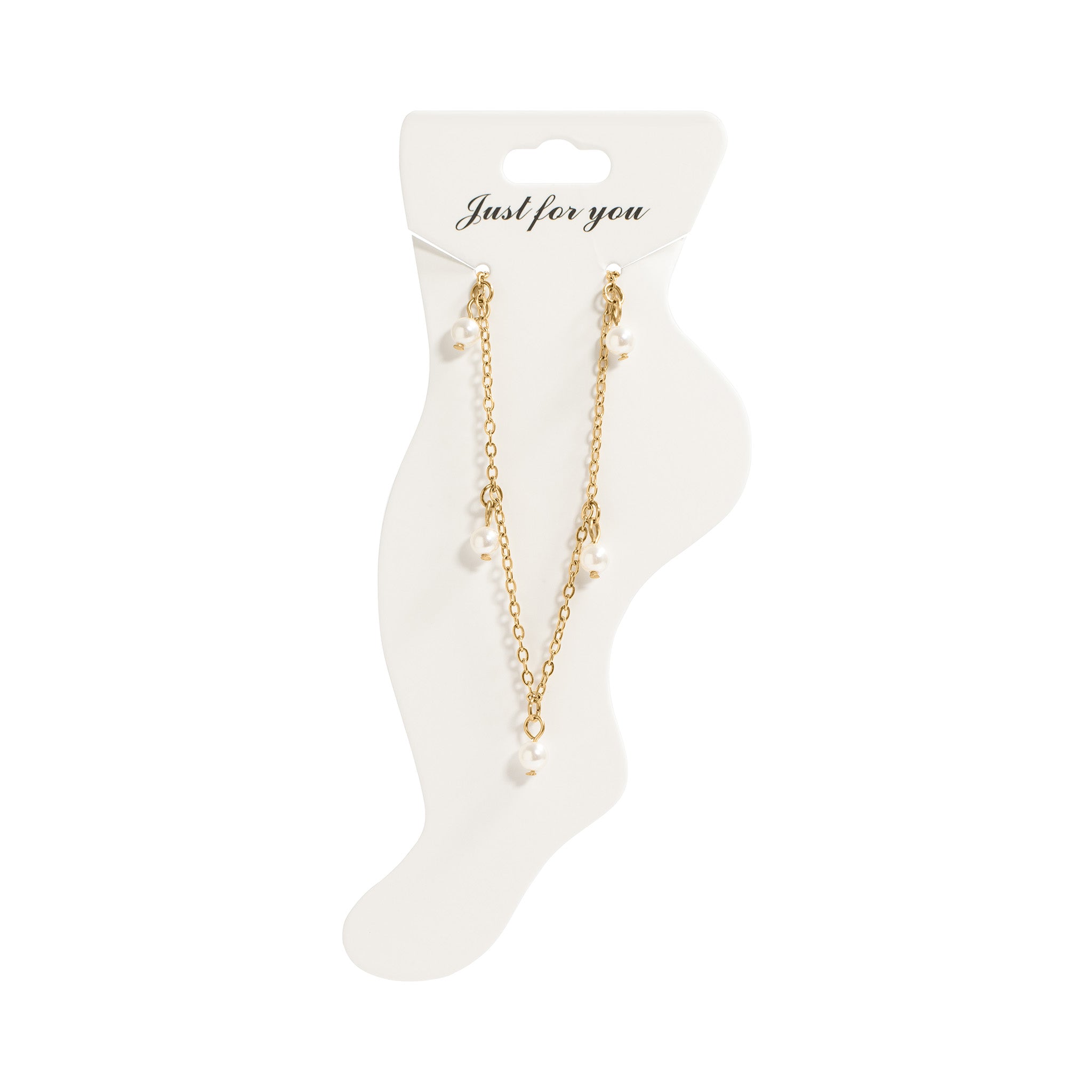 18K Gold PVD Stainless Steel Pearl Anklet / BRJ1031、mySite、dreamappss