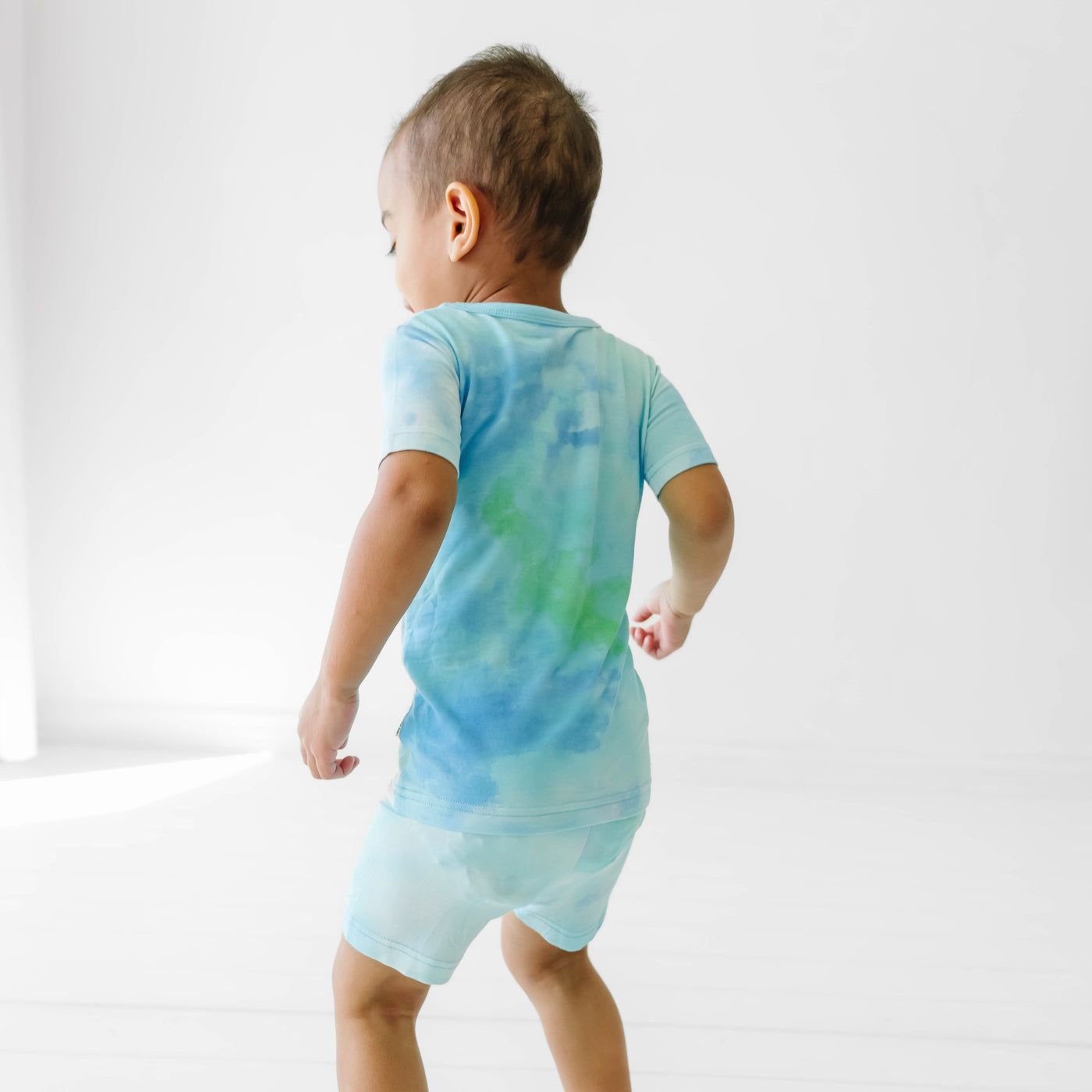  Tidepool Watercolor Two-Piece Short Sleeve & Shorts Pajama Set、mySite、layawaytickets