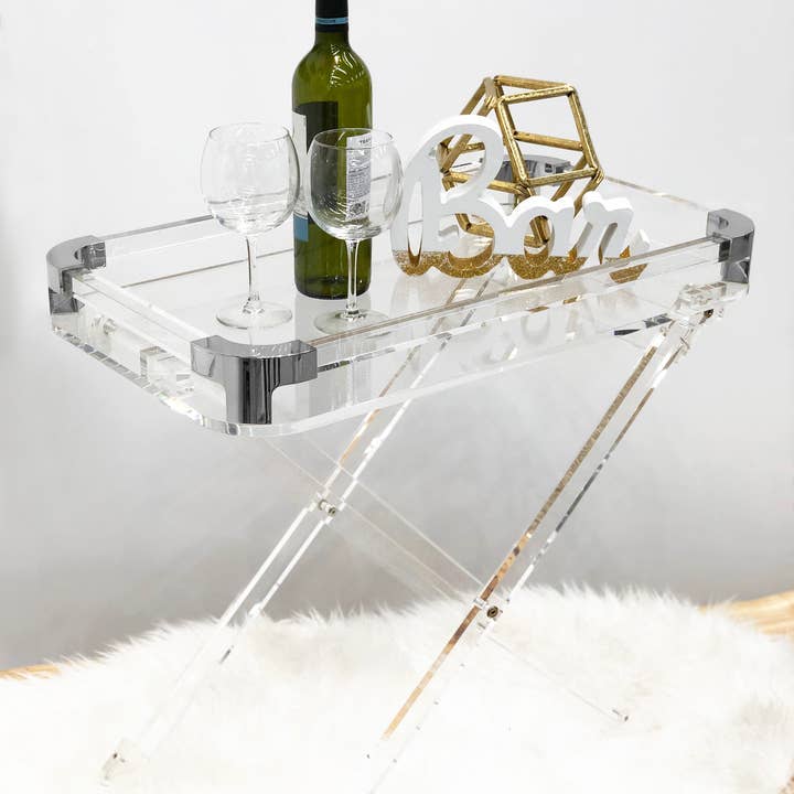  Acrylic Foldable Tray Side Table with Edges、mySite、elrpsem3k