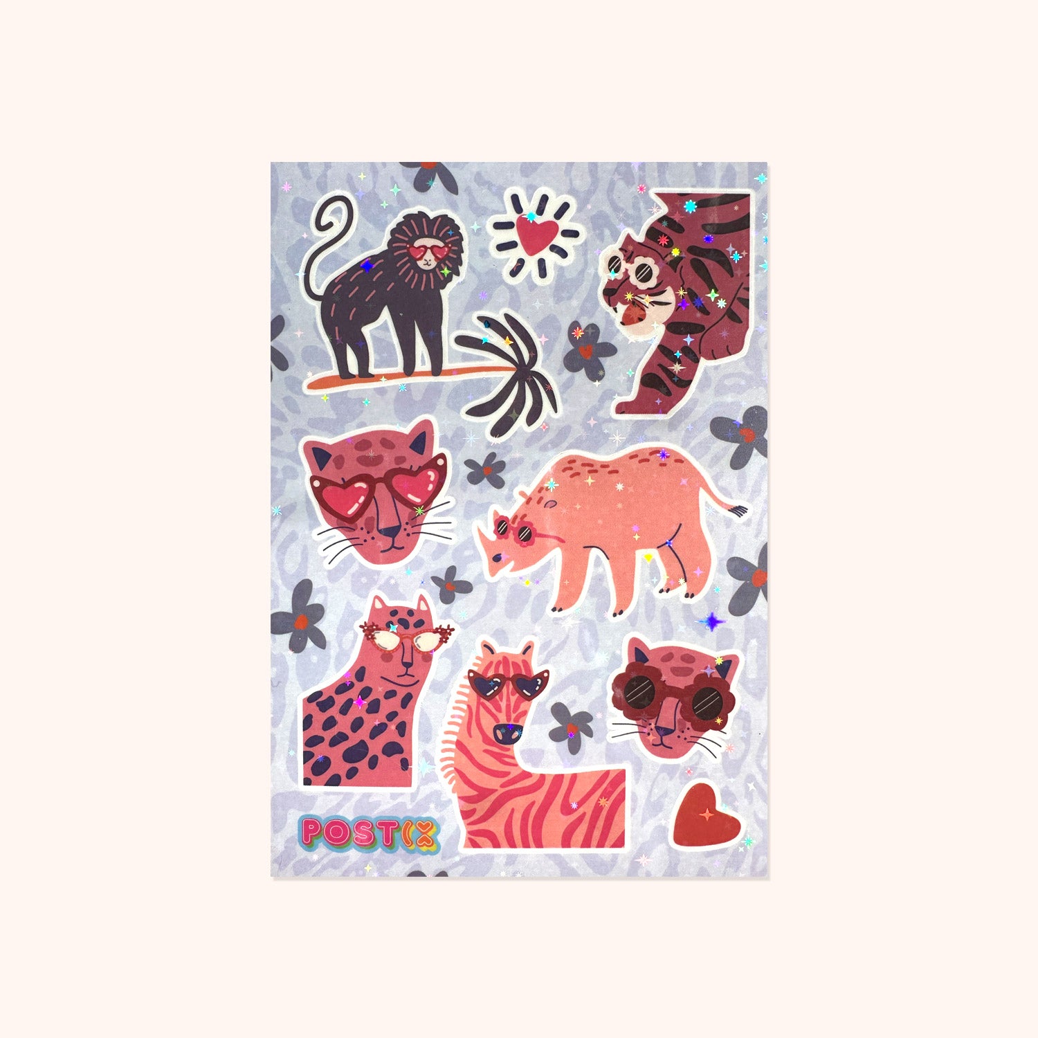  Too Cool for the Savannah A6 Hologram Sticker Sheet、mySite、ghnorth