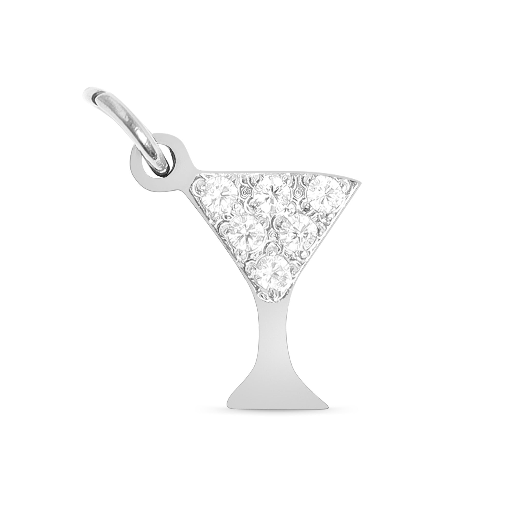 18K Gold PVD Stainless Steel CZ Martini Glass Charm / PDL0145、mySite、dreamappss