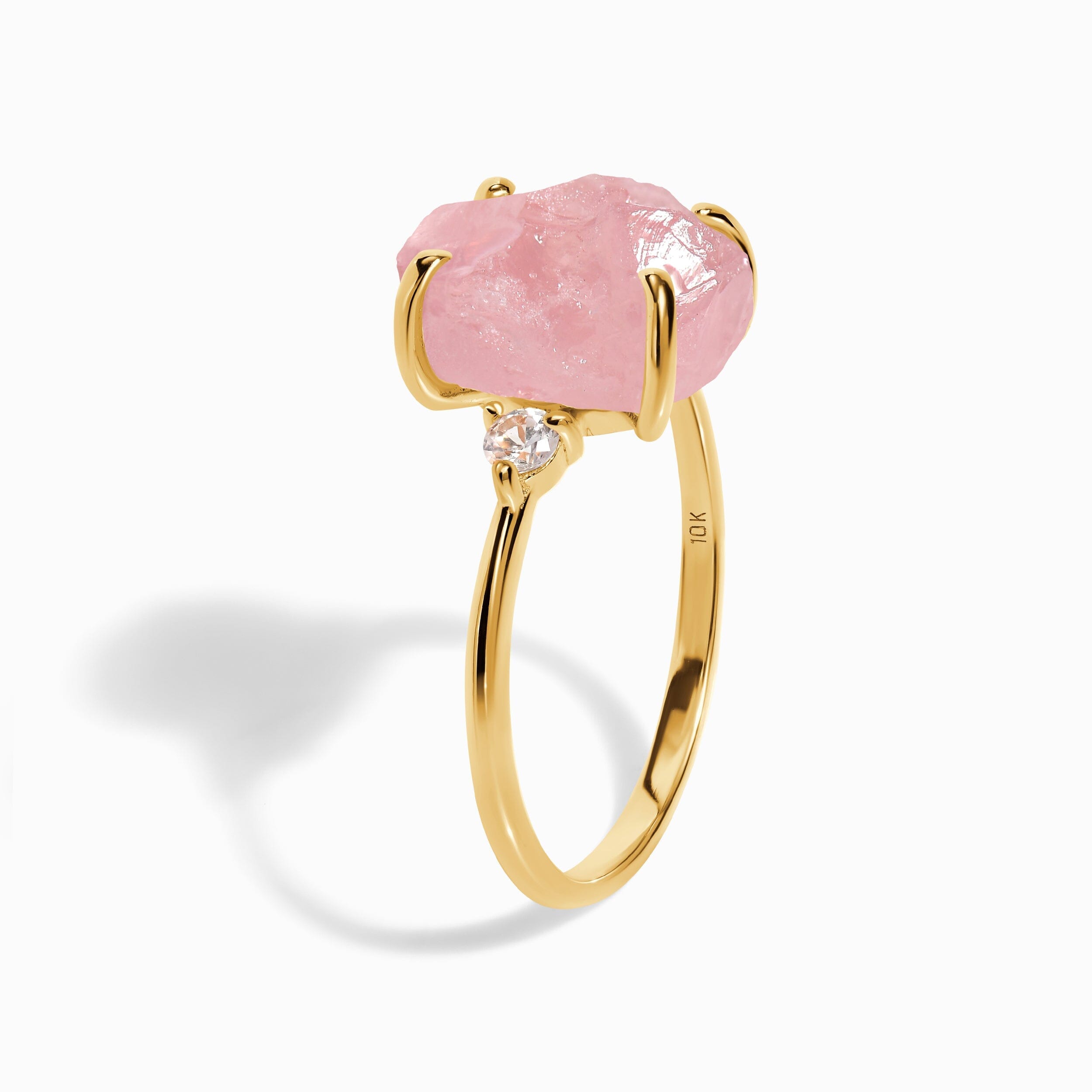 Rose Quartz Lab Diamond Ring - Raw Allure、mySite、hinf8tx79