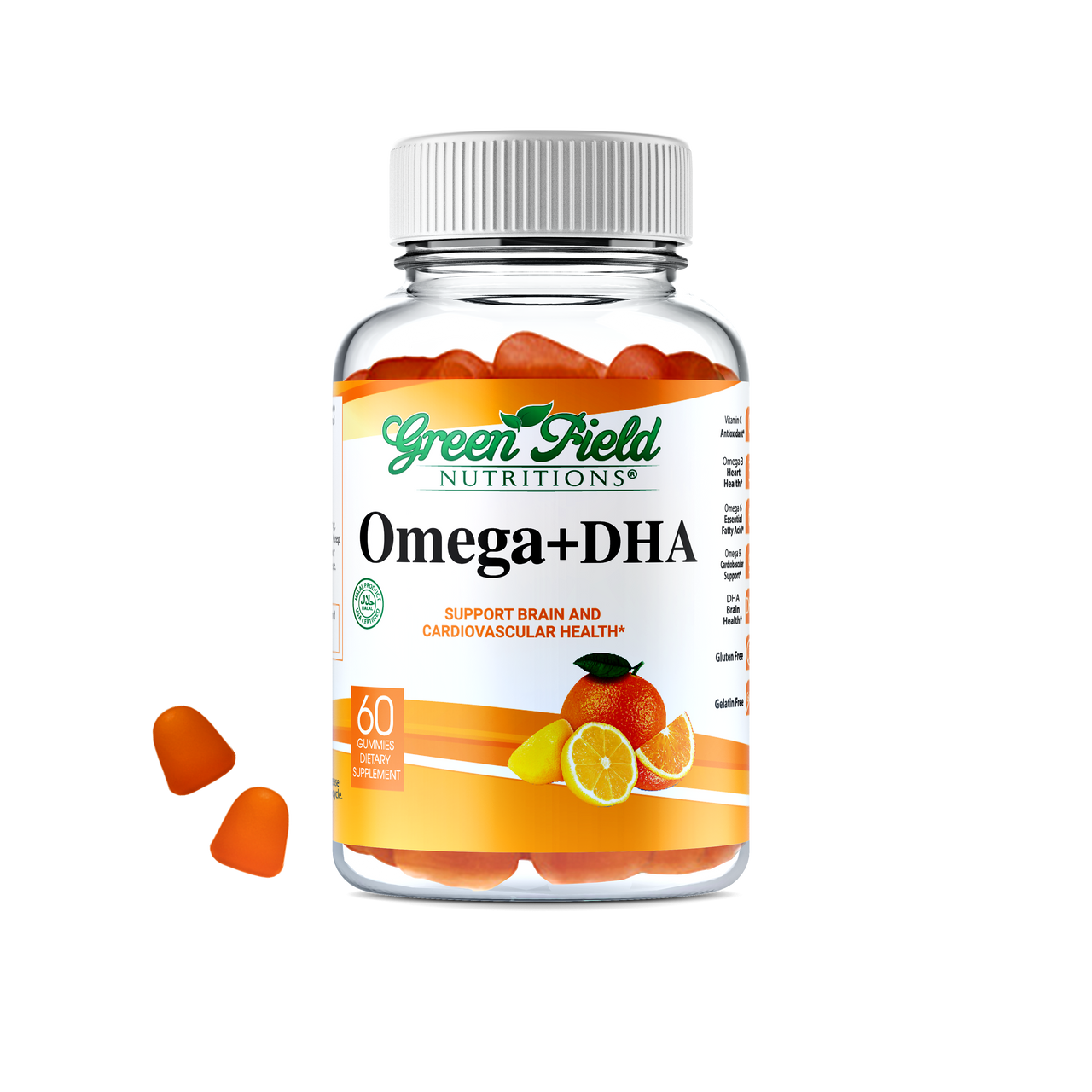 Greenfield Nutritions- Halal Omega with DHA for Adult Non-GMO - 60 Gummies、mySite、topwebapps