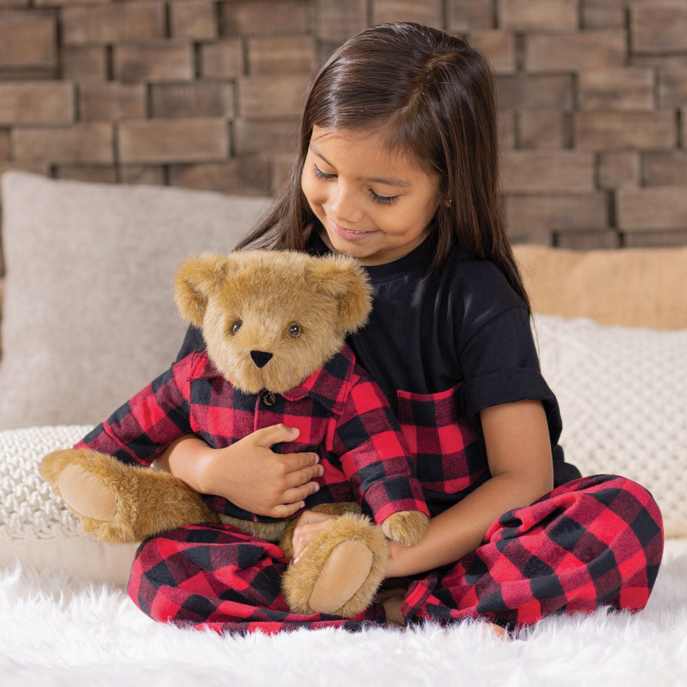 15 In. Vermont Flannel Bear, Red Buffalo Plaid、mySite、pszhyizbm