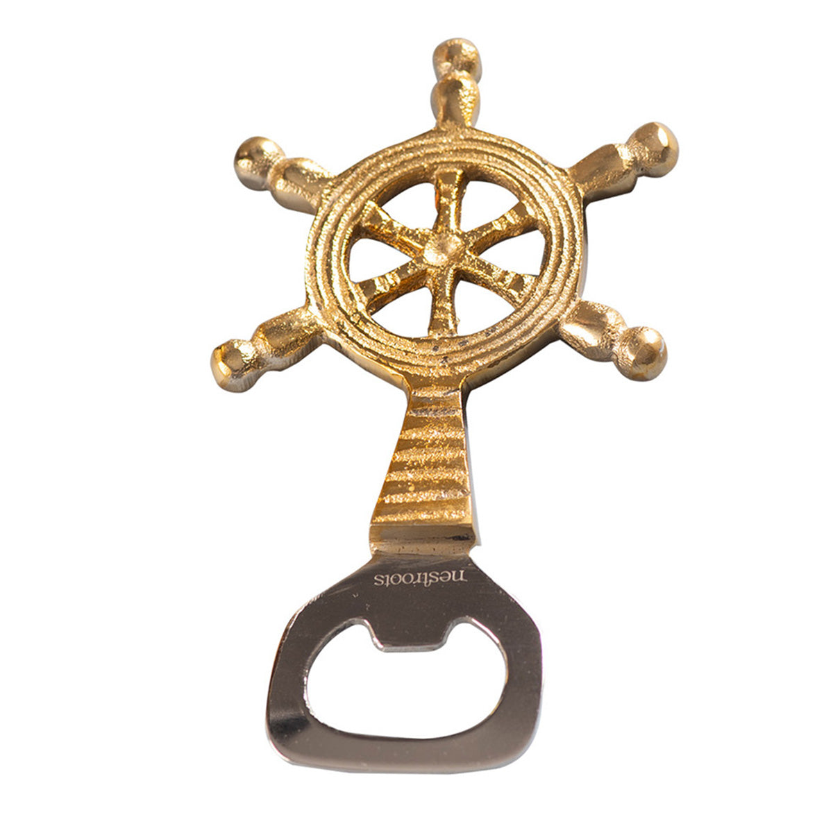 Stainless Steel Bottle Opener | Ship Steering Wheel Shape | Gold、mySite、camillekostekn