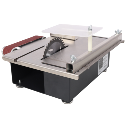 Mini Table Saw,Belt Sander, stainless steel top,4pcs Blades,10pcs Sanding Blet,7 Gear Adjustable 0-90° Angle, Available for Wood/PCB/Acrylic/Plastic,DIY Model Crafts Cutting Tool、、eastwooduniform