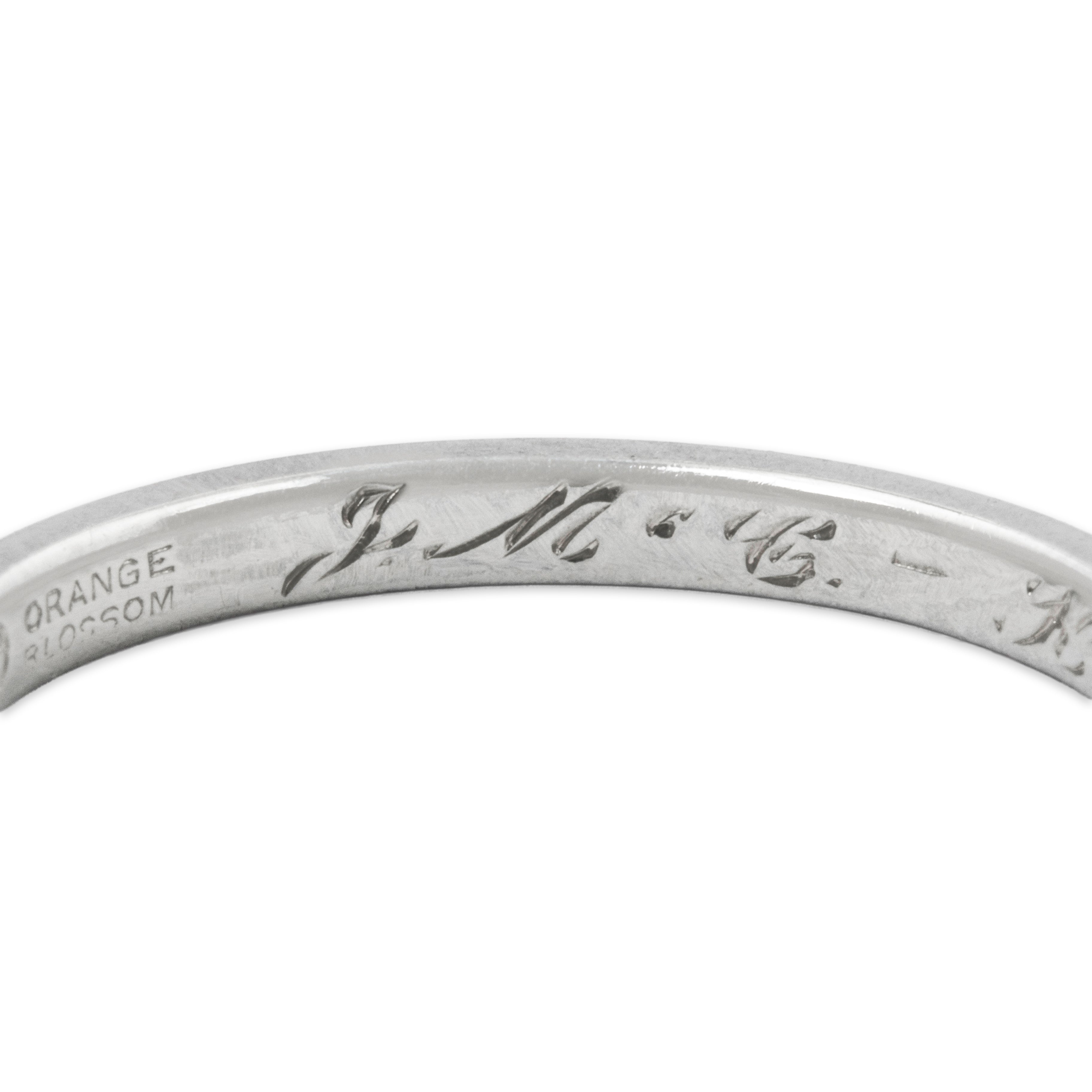 Antique Art Deco 18k White Gold Orange Blossom Band Ring 5.50、mySite、hinf8tx79