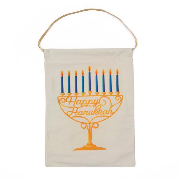 Hanukkah Menorah Wall Hanger with Satin Ribbon by Barbara Shaw、mySite、topwebapps