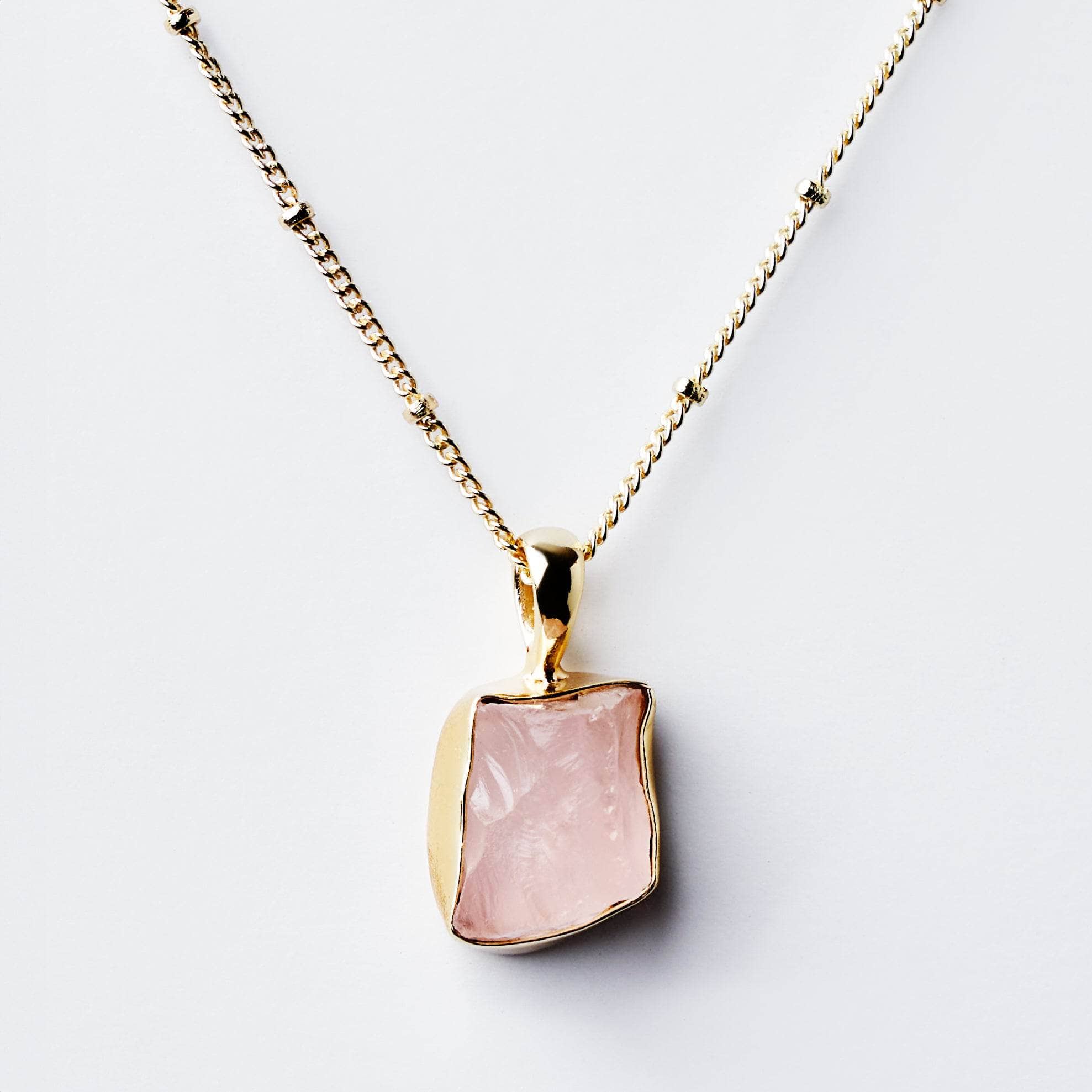 Rose Quartz Raw Crystal Necklace、mySite、hinf8tx79