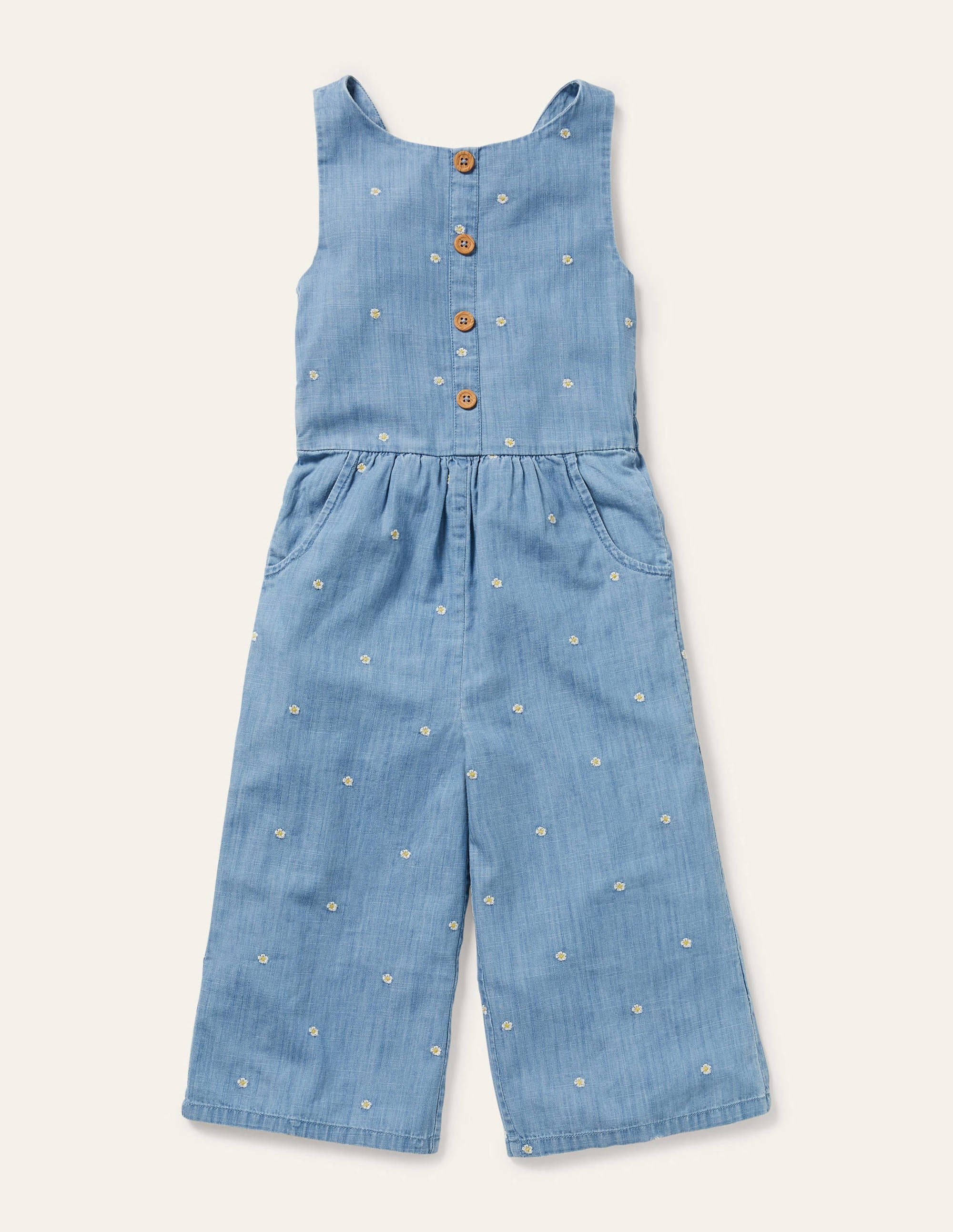  Embroidered Wide Leg Jumpsuit-Chambray Daisy Chain、mySite、ashleygrahame
