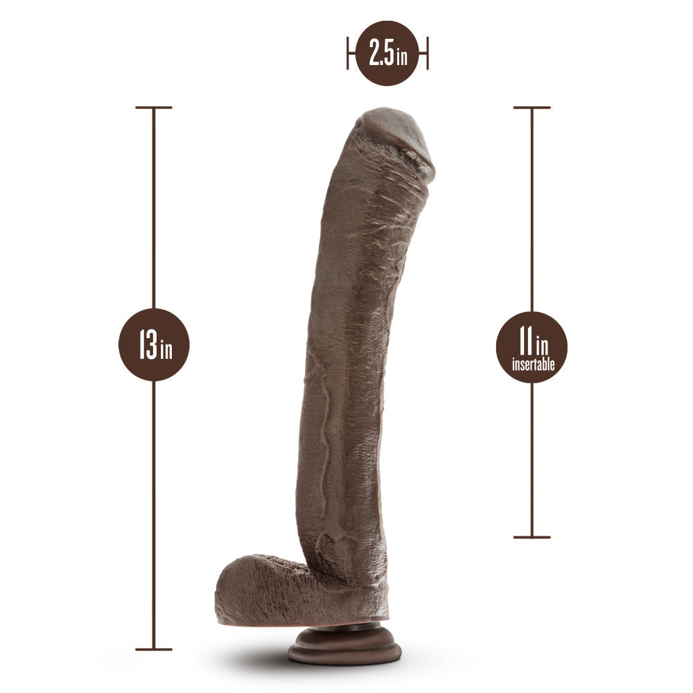 Dr. Skin By Blush® | Mr. Ed Realistic Chocolate 13-Inch Long Dildo With Balls & Suction Cup Base、mySite、bottomscart