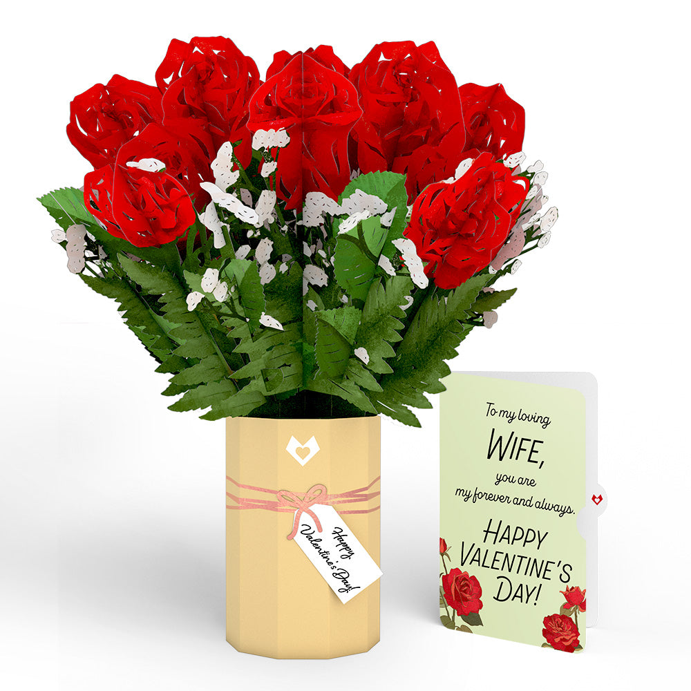 Valentine's Day Flower Bouquet and Sentiment Set for Wife、mySite、solidvoid