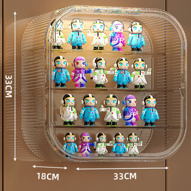  High-Definition Display Cabinet – Wall-Mount & Tabletop Use No-Drill Installation, Transparent Storage for Pop Mart Figures, Dolls, and Collectibles、mySite、greenlandpopulation