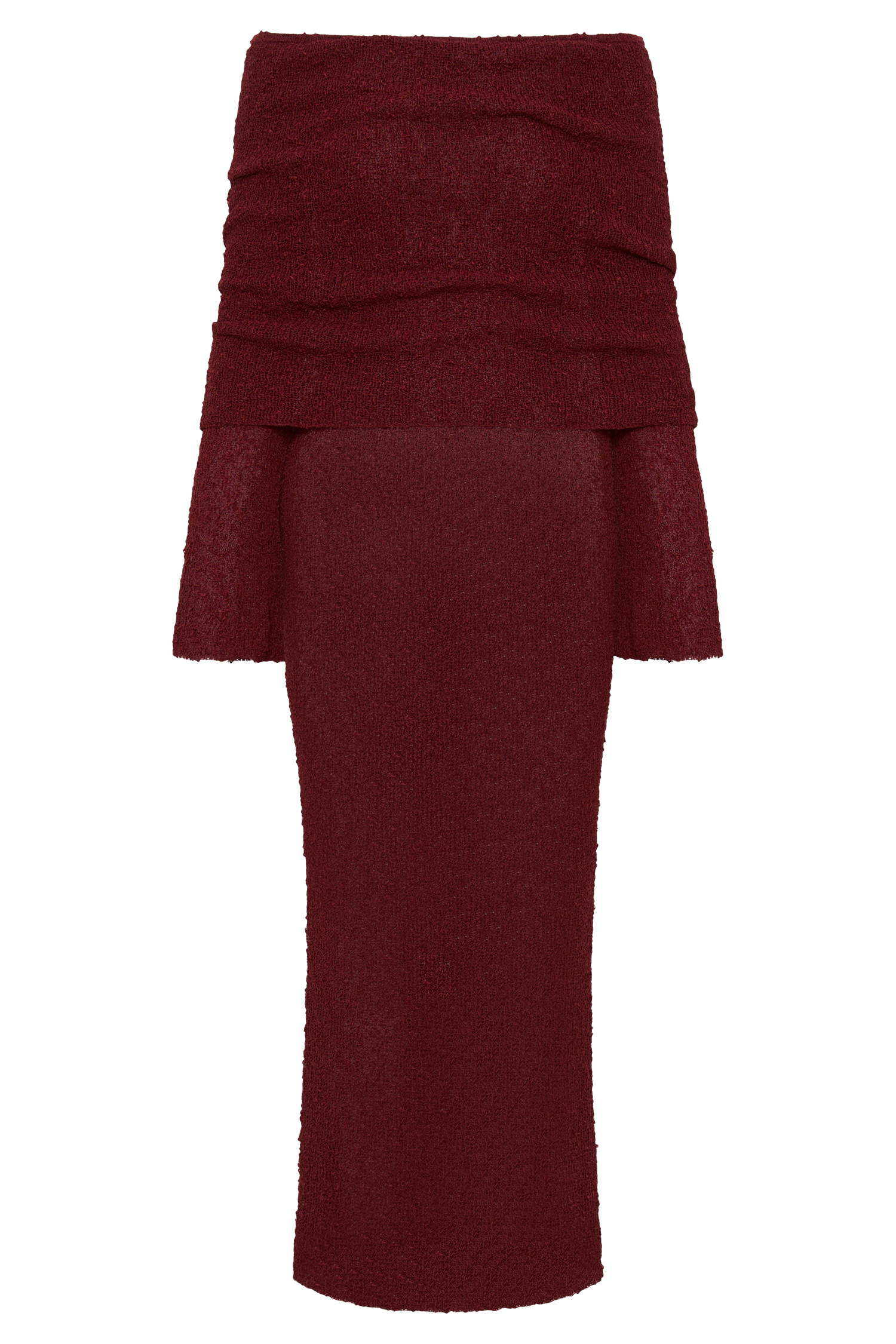 Marisol Off Shoulder Boucle Maxi Dress - Plum、mySite、solidvoid