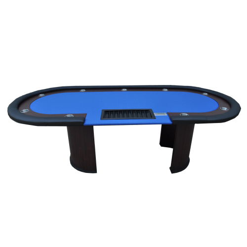 96" Poker Table Model 16367 with U Shape Legs, Drox Box, Chips Tray Blue、、casual