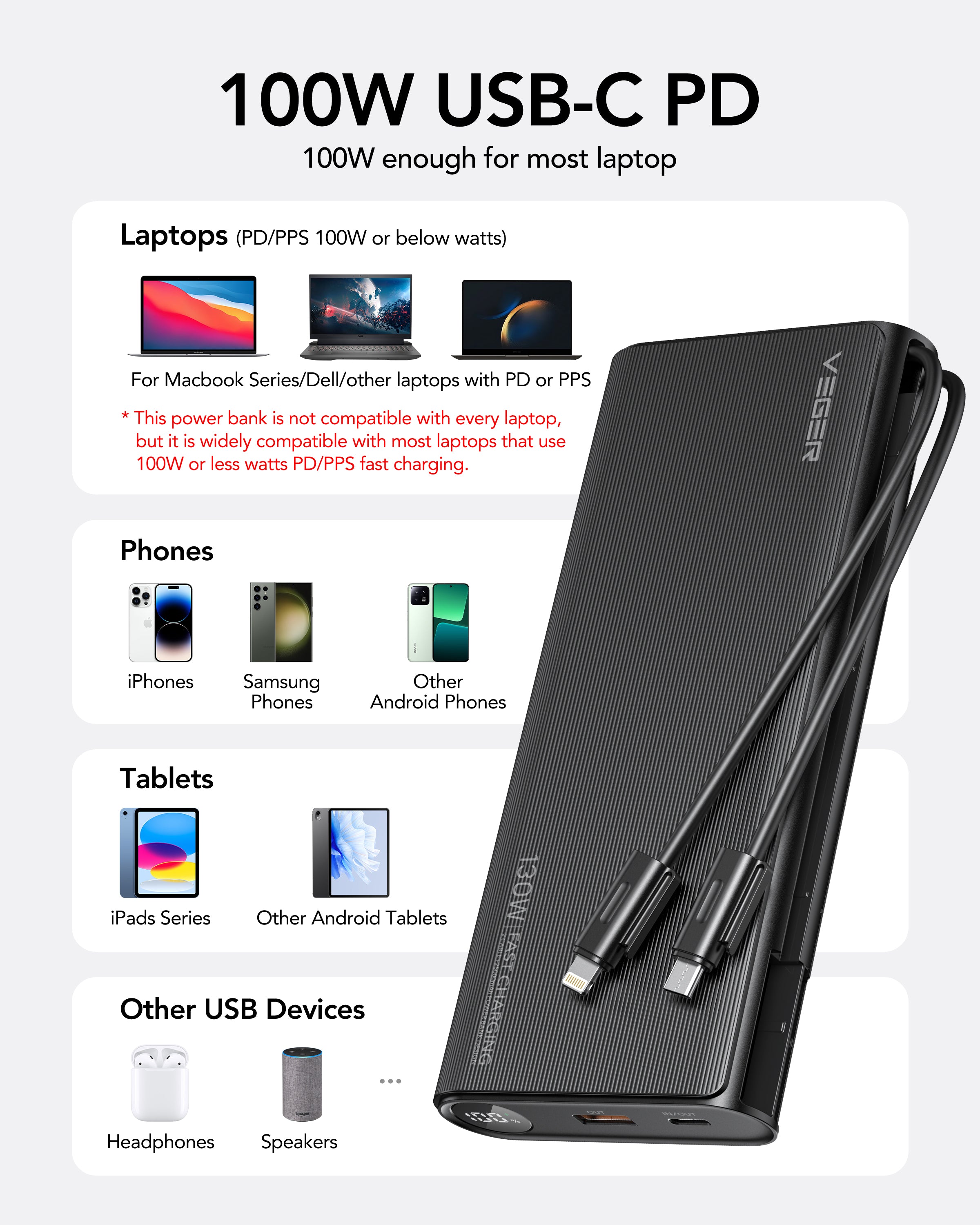 25,000mAh Power Bank 130W Fast Speed Charging、mySite、fannypackpong