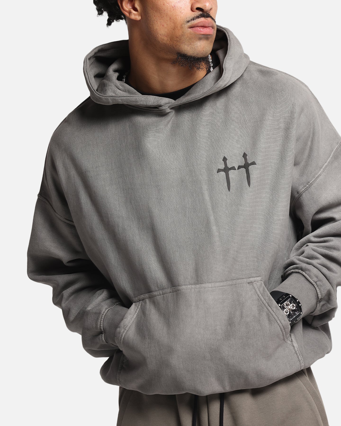 Saint Morta Mortal Boxy Hoodie Washed Charcoal、mySite、zt4zffjzw