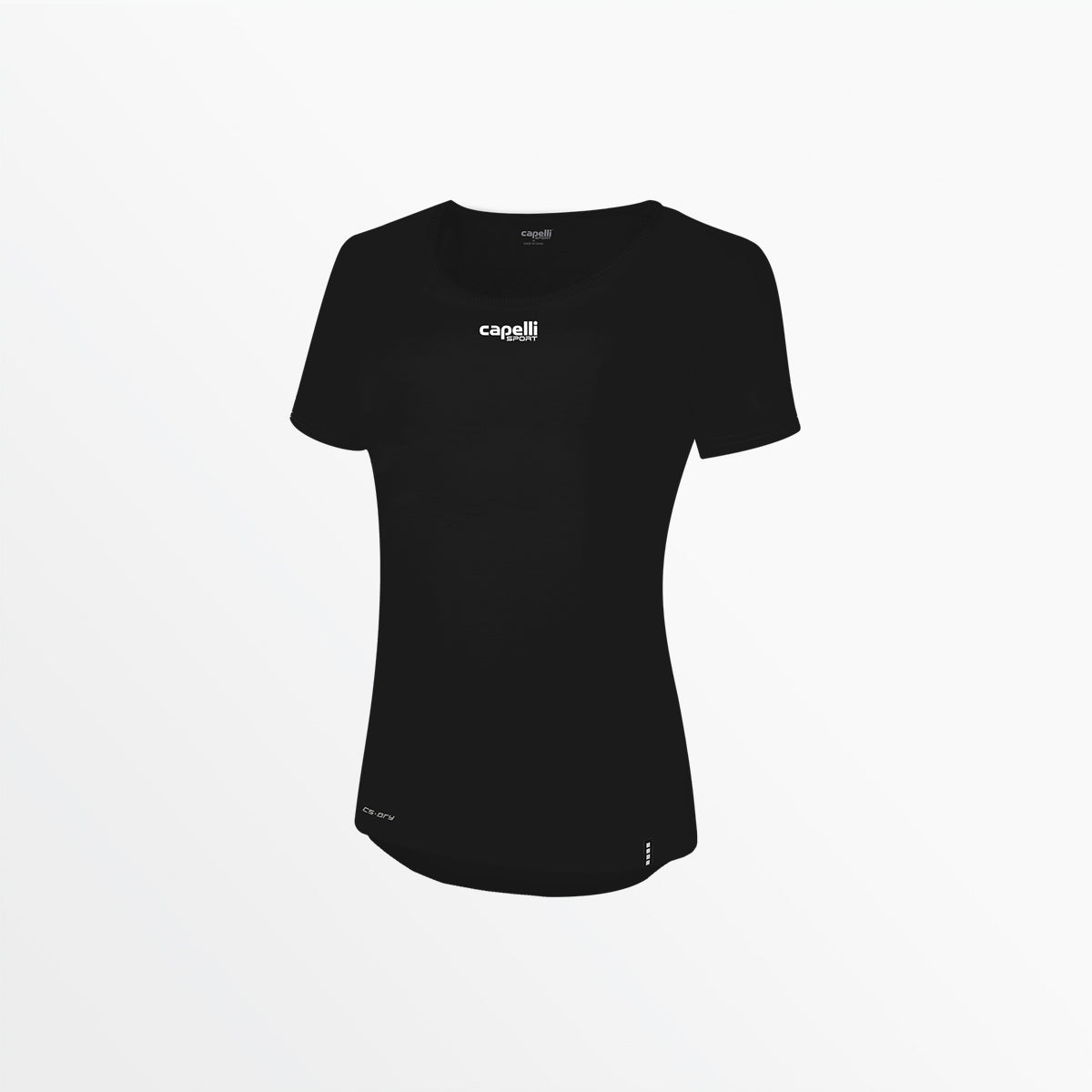 WOMEN'S LIFESTYLE CS DRY SCOOP TEE WITH CENTER LOGO