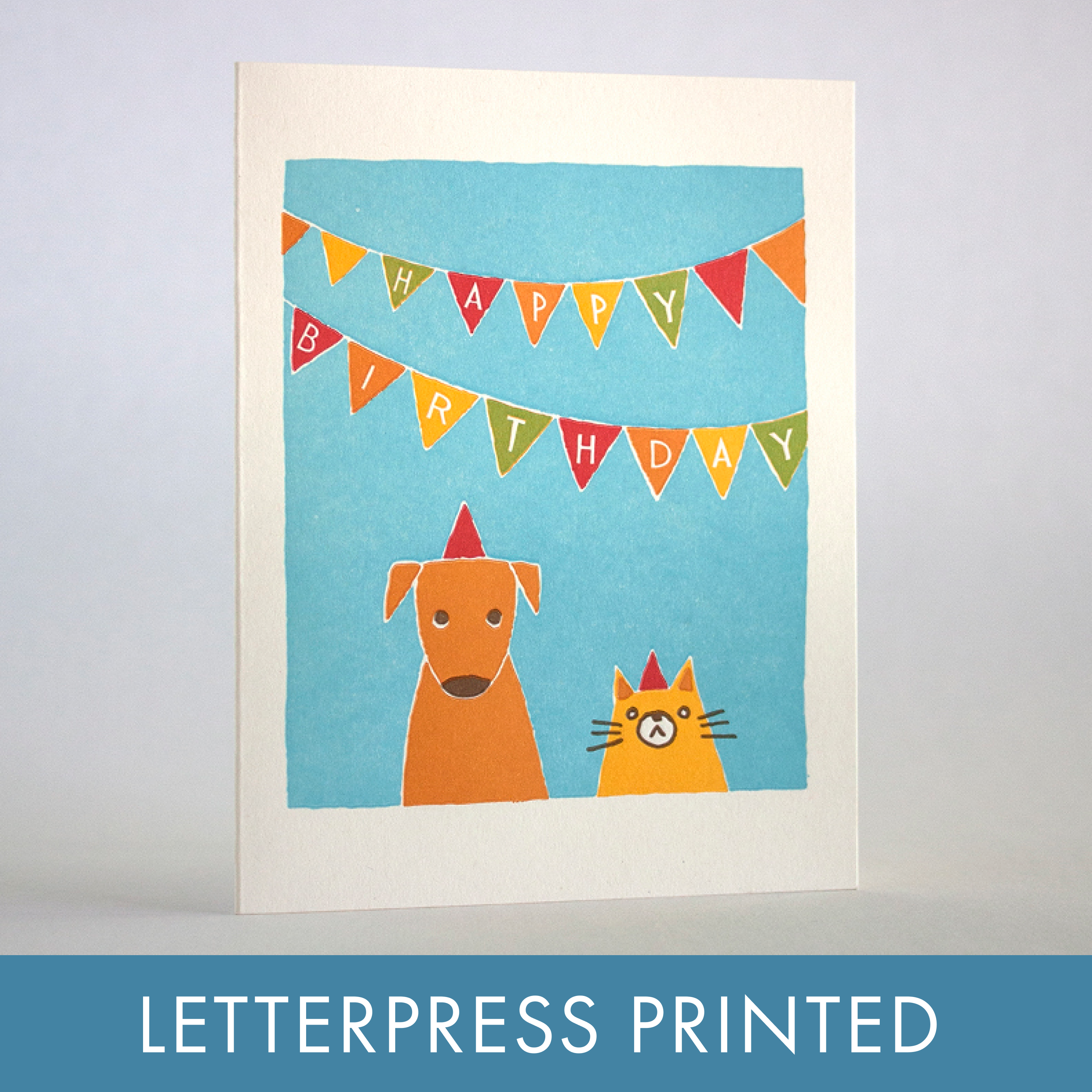 Fugu Fugu - Cat & Dog Bday Letterpress Greeting Card、mySite、garagedoors4me