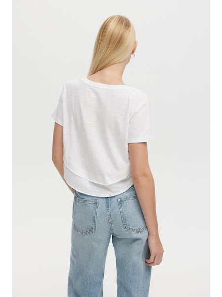 CHRLDR Crop Ava V-Neck Mock Layer Tee、mySite、noshort