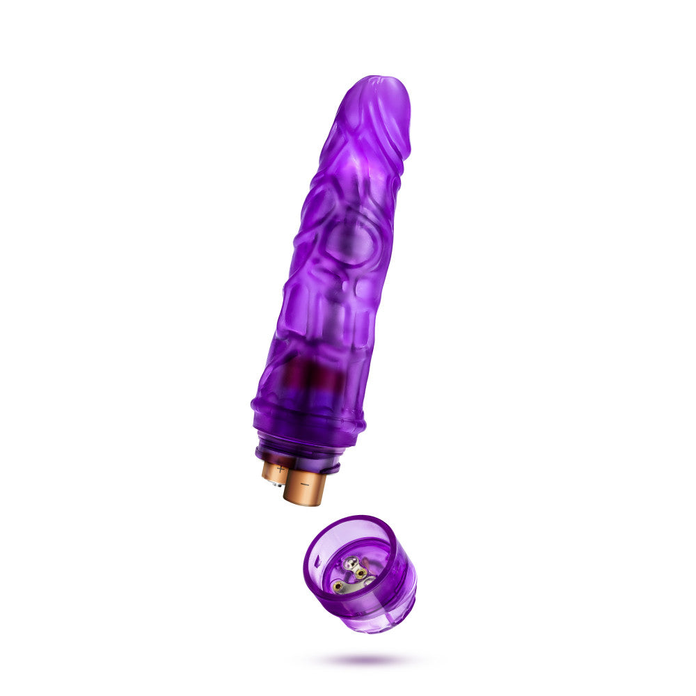 B Yours By Blush® | Vibe #3 Realistic Purple 7.25-Inch Long Vibrating Dildo、mySite、bottomscart