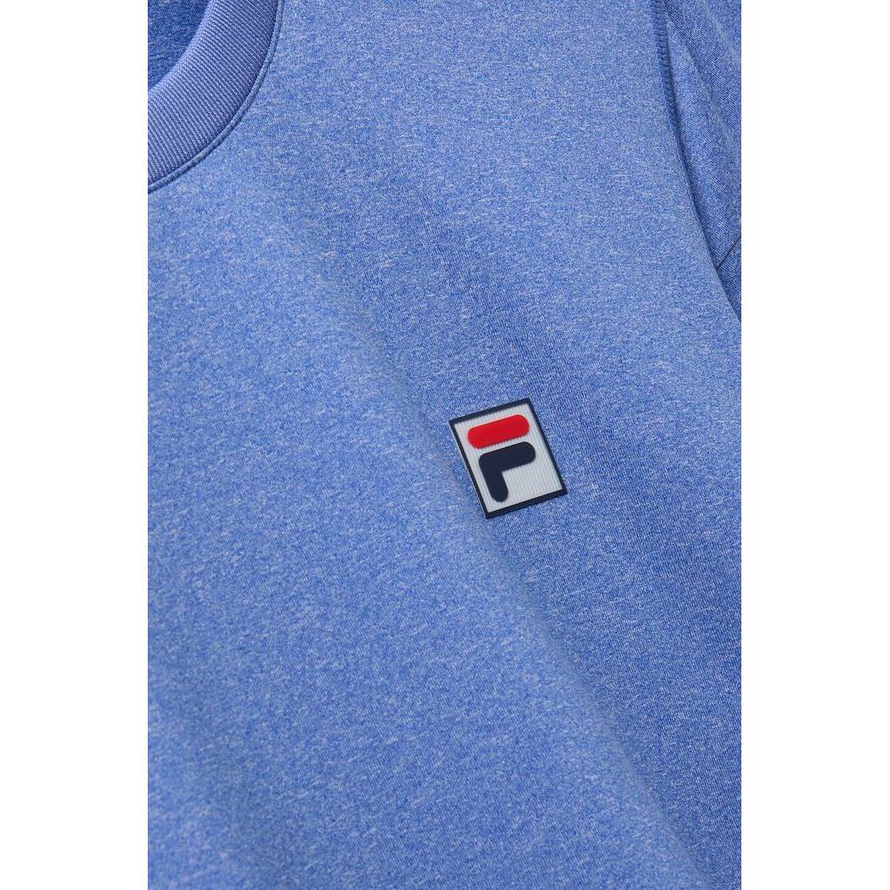Fila Men's Scallop Hem Heather Crew Top (Dazzling Blue Heather)