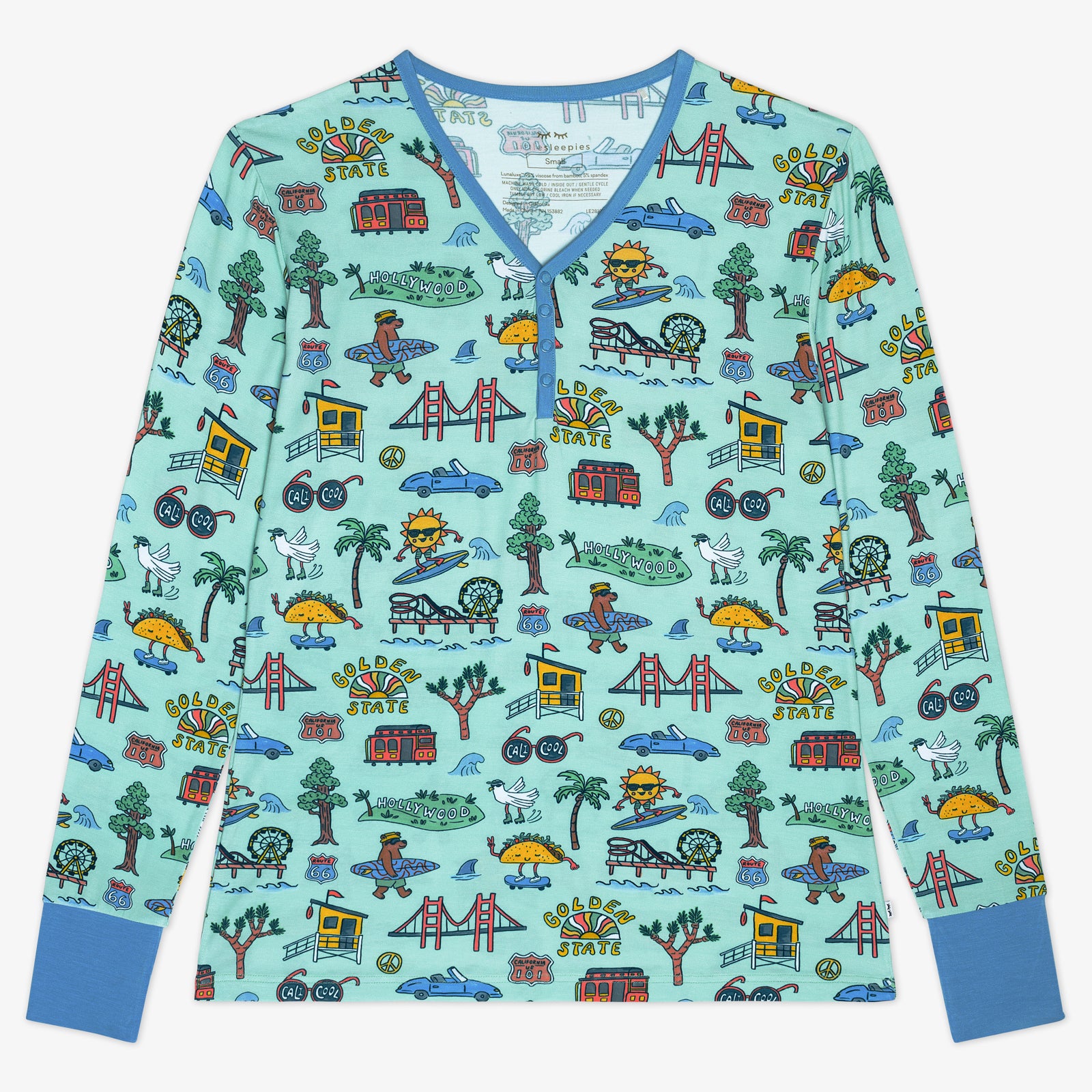 Golden State Women's Long Sleeve Pajama Top、mySite、g9winljtr