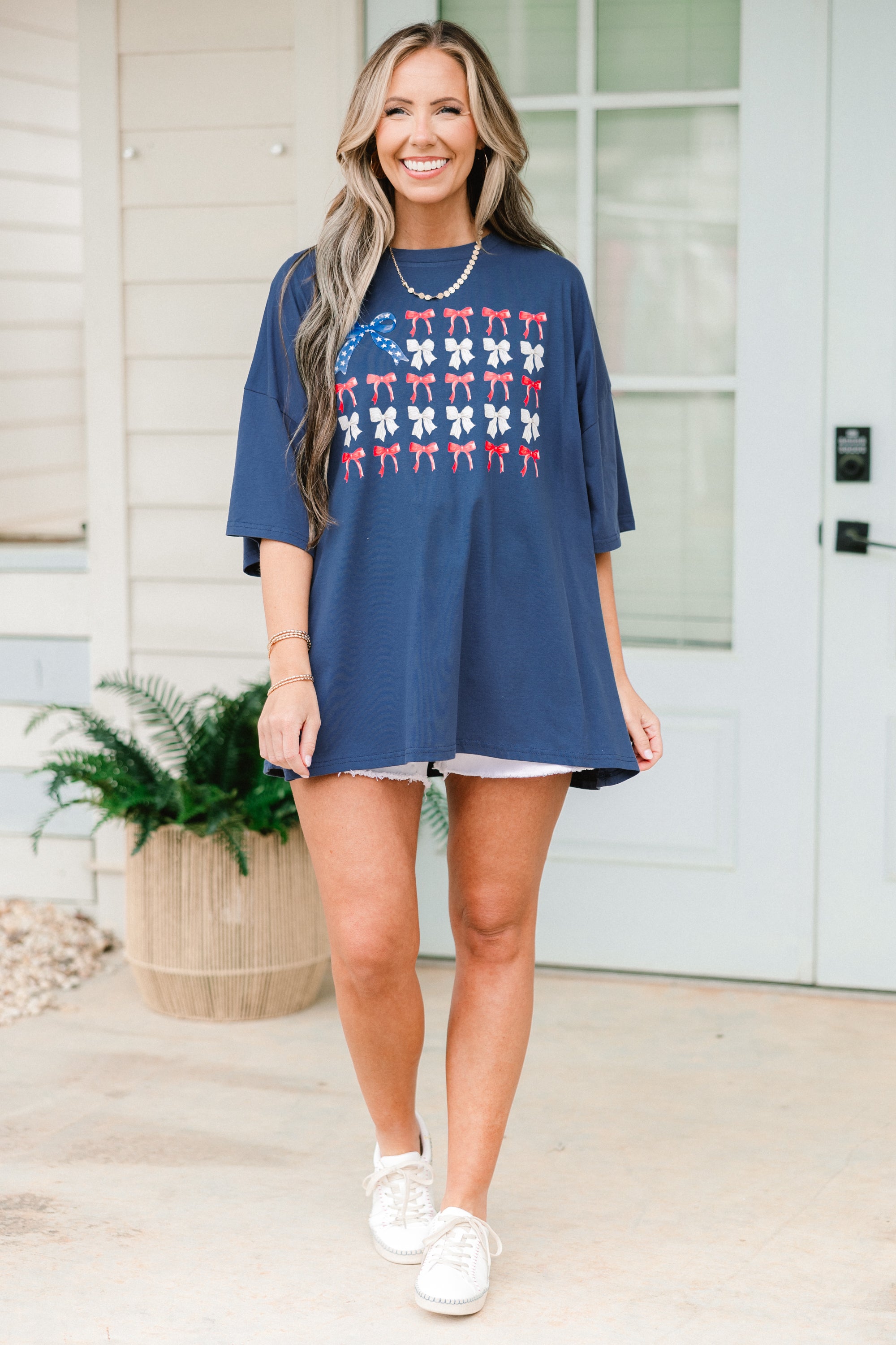  All American Babe Boyfriend Tee, Navy、mySite、justintrudeaud