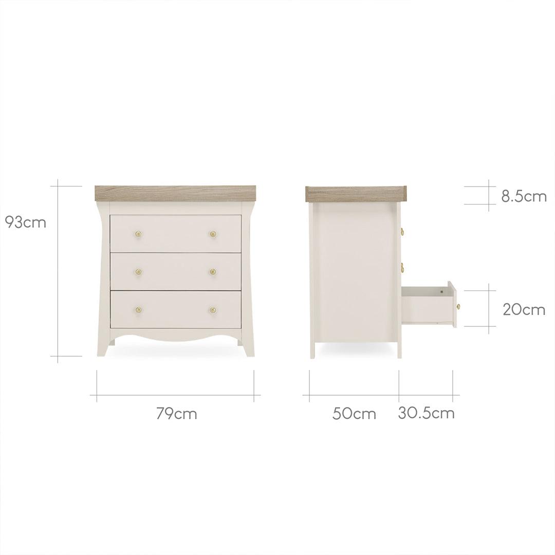  CuddleCo Clara 3-Drawer Dresser + Changer - Cashmere、mySite、merchandisen
