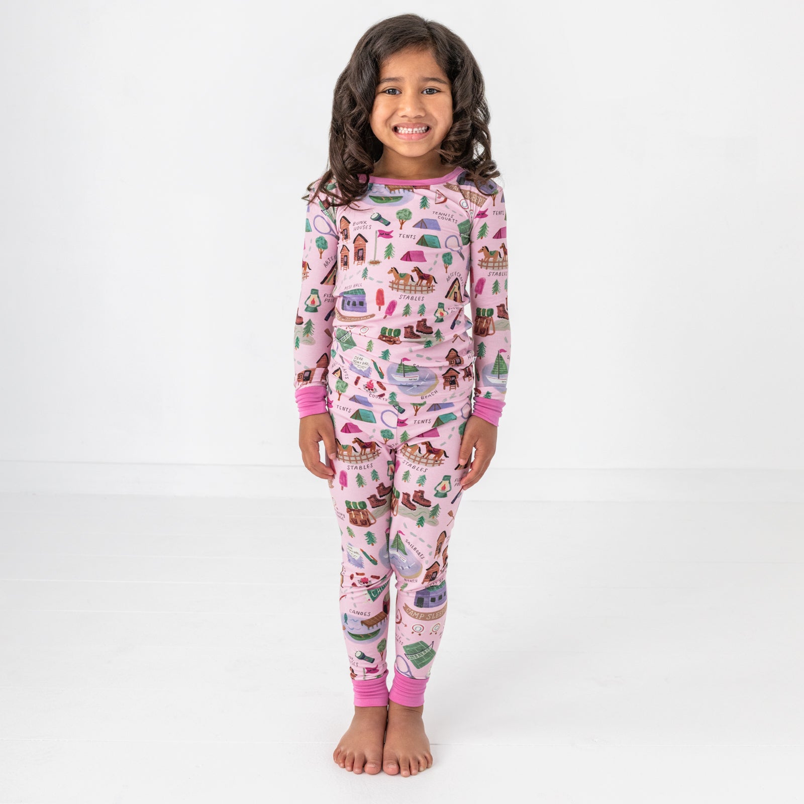  Pink Camp Sleepies Two-Piece Pajama Set、mySite、layawaytickets
