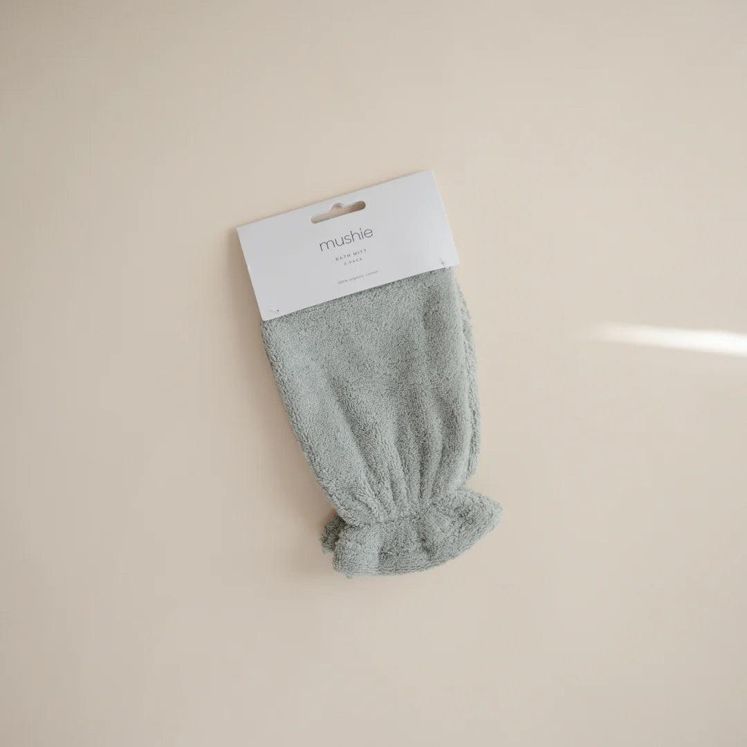 Mushie Bath Mitt - 2 Pack - Moss、mySite、merchandisen
