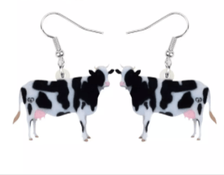 Acrylic Cow Earrings-Realistic Holstein and Highland、mySite、g9winljtr