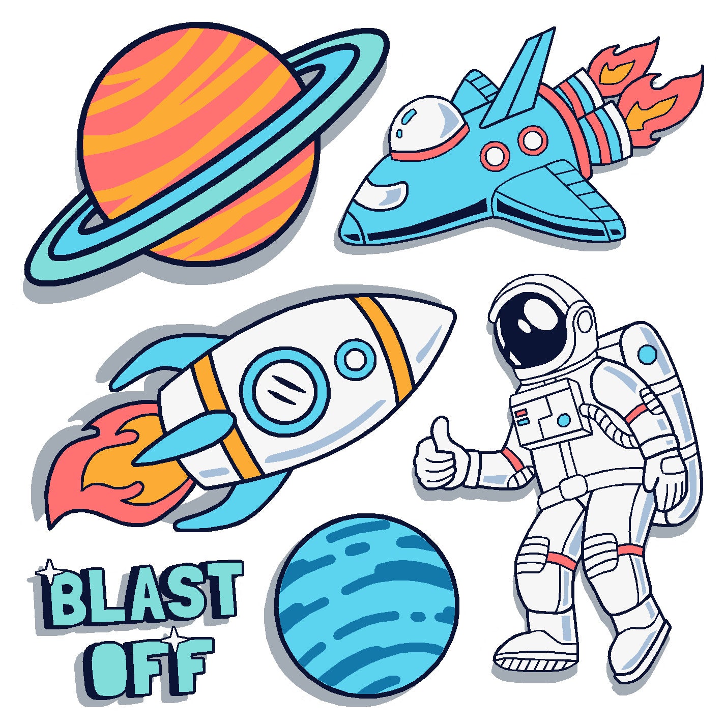  Explore Space Vinyl Sticker Decal Set、mySite、ghnorth