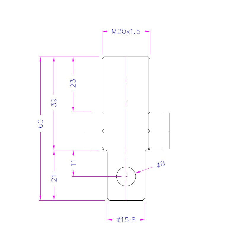 A158-M20, 5/8 Male Eye End to M20x1.5 Male Thread Adapter、mySite、lovesweatpilates