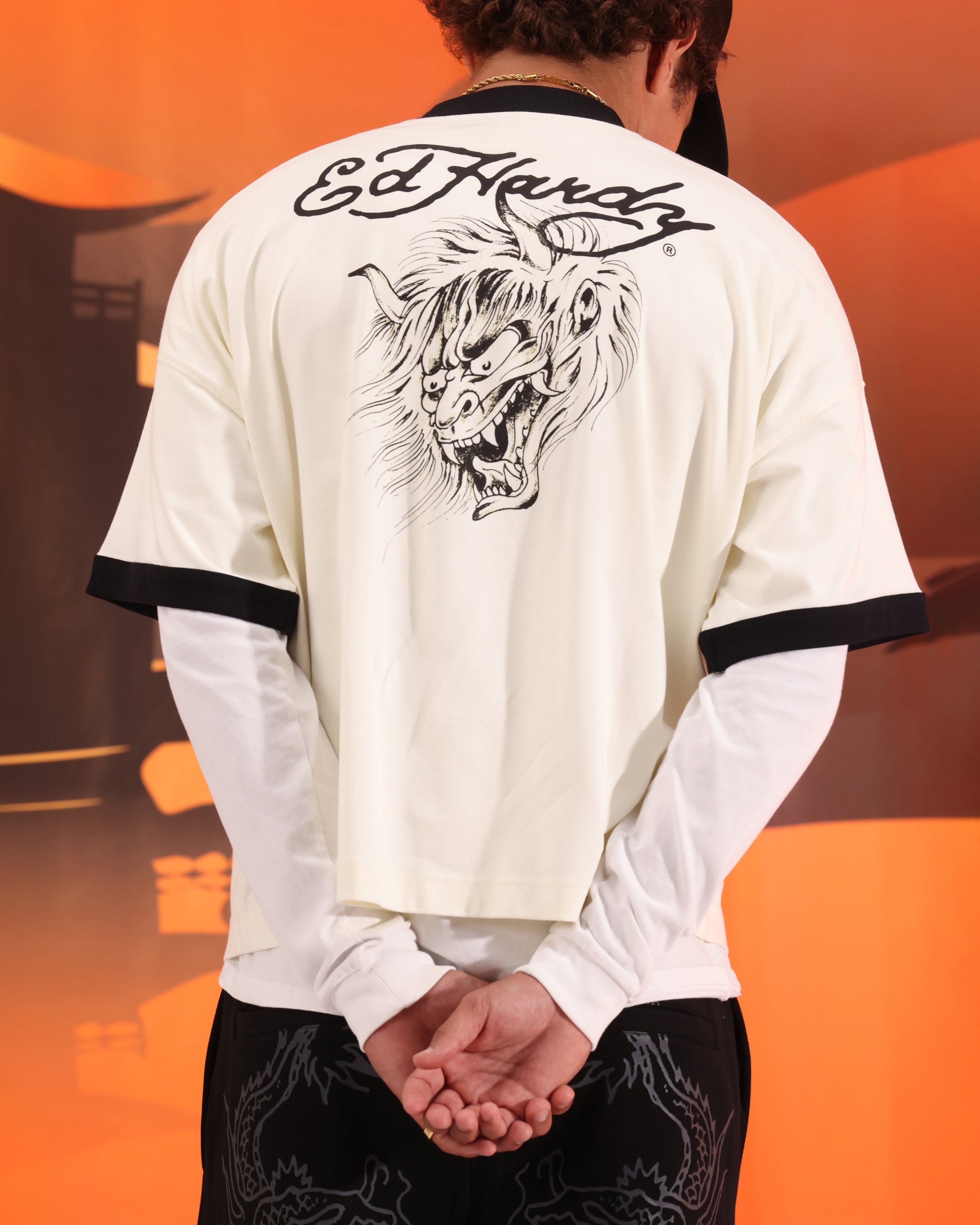 Ed Hardy Devil Ringer T-Shirt Off White、mySite、zt4zffjzw