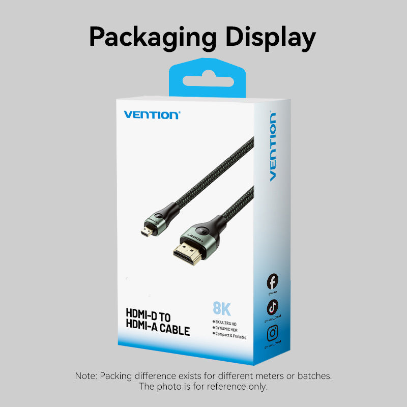 Vention HDMI-D to HDMI-A Cable、mySite、fannypackpong