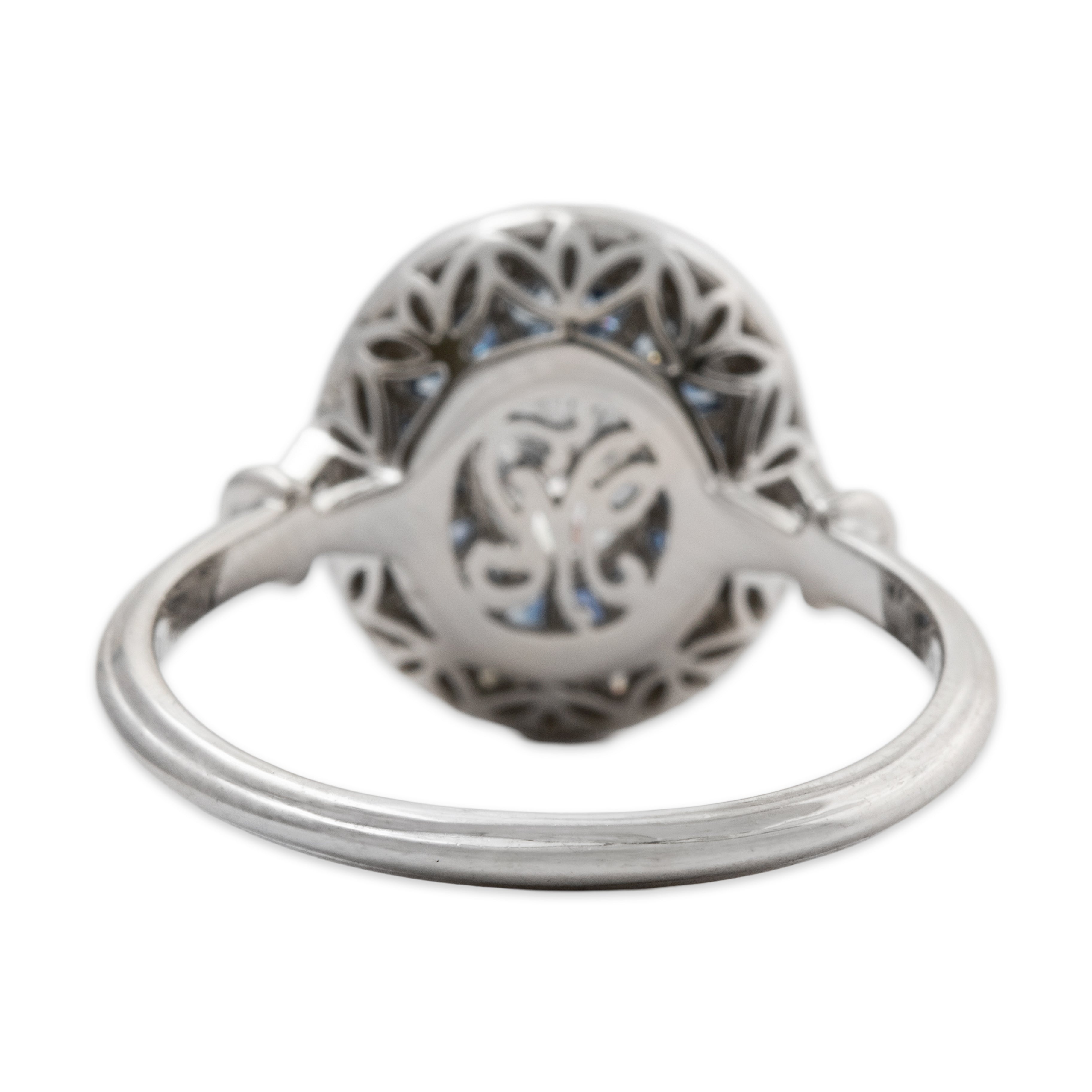 Abbott & Oaks Platinum .5ct Diamond Sapphire Halo Of Lights Ring 6.25、mySite、hinf8tx79